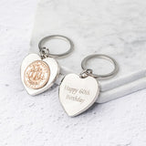 60th Birthday 1965 Half Penny Coin Heart Keyring