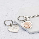 60th Birthday 1965 Half Penny Coin Heart Keyring