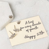 Sterling Silver And Zirconia Leaf Earrings