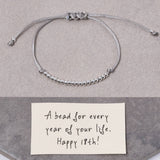 Sterling Silver Happy 18th Bead For Every Year Bracelet