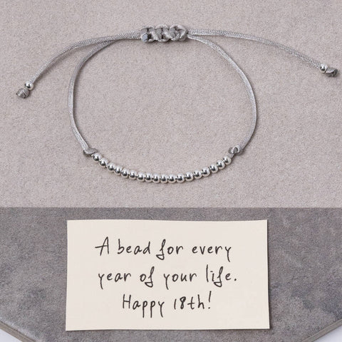 Sterling Silver Happy 18th Bead For Every Year Bracelet