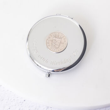 1965 60th Birthday Shilling Compact Mirror