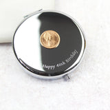Personalised Sixpence/Farthing Compact Mirror