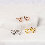 Silver 925 Friendship Knot Heart Earrings