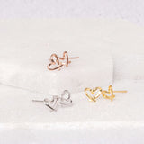 Silver 925 Friendship Knot Heart Earrings