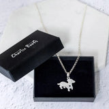 Silver Love Dachshund Dog Necklace