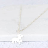 Silver Love Dachshund Dog Necklace