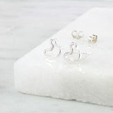 Silver Mouse Ear Studs