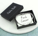 Fuck Cancer Sterling Silver Morse Code Bracelet