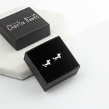 Solid Silver Dachshund Stud Earrings