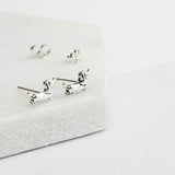 Solid Silver Dachshund Stud Earrings