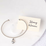 Silver Strong Woman Boxing Glove Bracelet