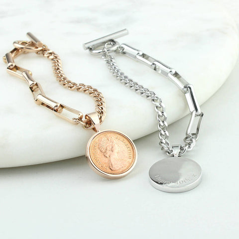 Personalised 1975 50th Birthday Halfpenny Bracelet – charlieboots