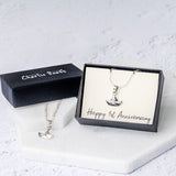 Silver 1st Anniversary Paper Boat Necklace