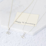 Silver 1st Anniversary Paper Boat Necklace