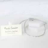 Fuck Cancer Sterling Silver Morse Code Chain Bracelet