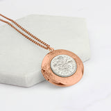 1955 70th Birthday Vintage Sixpence Locket Necklace