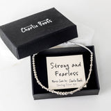 Silver 925 Morse Code 'Strong And Fearless' Bracelet