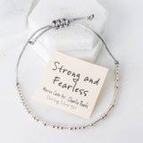 Silver 925 Morse Code 'Strong And Fearless' Bracelet