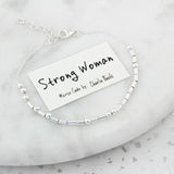 Sterling Silver 'Strong Woman' Morse Code Bracelet