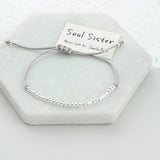 Sterling Silver 'Soul Sister' Morse Code Bracelet