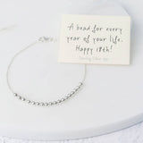 Sterling Silver Happy 18th Bead For Every Year Chain Bracelet