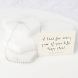 Sterling Silver Happy 18th Bead For Every Year Chain Bracelet