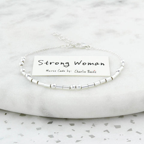 Customised Morse Code Chain Bracelet Sterling Silver