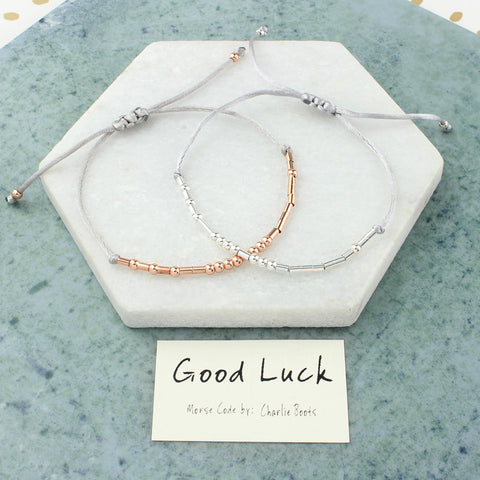 Morse Code 'Good Luck' Bracelet
