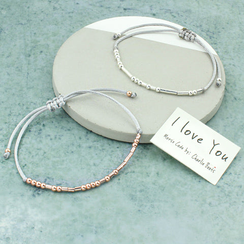Morse Code ' I Love You' Bracelet