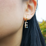 Gold And Crystal Initial Hoop Earrings