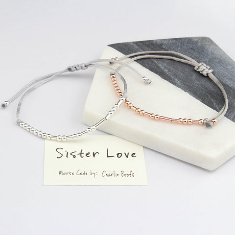Morse Code 'Sister Love' Bracelet