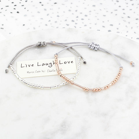 Morse Code 'Live, Laugh, Love' Bracelet