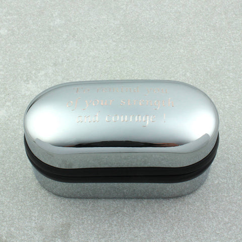 Engraved chrome cufflink box