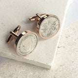 Rose Gold Any Date (1928-1967) Sixpence Cufflinks