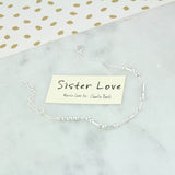 Sister Love Sterling Silver Morse Code Chain Bracelet
