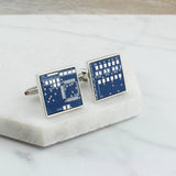 Personalised Blue Circuit Board Cufflinks