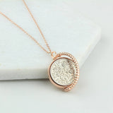 Dates 1928 To 1967 Sixpence Rose Gold Spinner Necklace
