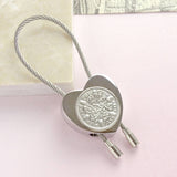 Personalised Sixpence Heart Keyring Dates 1928 To 1967