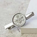 Personalised 1928 To 1967 Sixpence Tie Slide