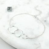 Silver Mother And Daughter Circle Bracelet