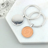 Personalised 18th Or 21st Birthday One Pence Keyring