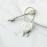Personalised 1943 80th Birthday Sixpence Heart Keyring