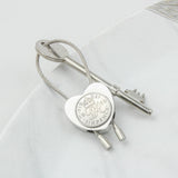Personalised 1954 70th Birthday Sixpence Heart Keyring