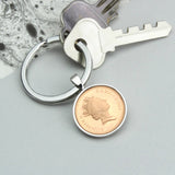 Personalised 30th Birthday One Pence Keyring