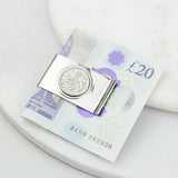 Personalised 60th Birthday Sixpence Money Clip