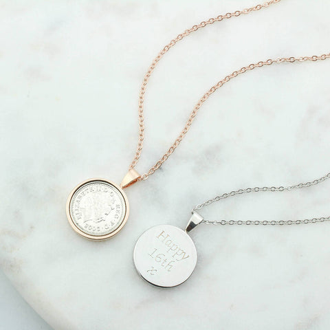 Personalised Any Date Five Pence Necklace