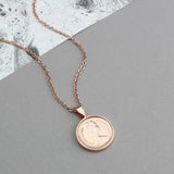 Personalised Rose Gold Halfpenny Necklace 1971 To 1983