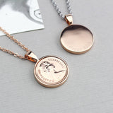 Rose Gold or Silver 1974 Half Penny 50th Birthday Necklace