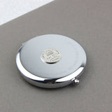 Personalised Silver Sixpence Compact Mirror